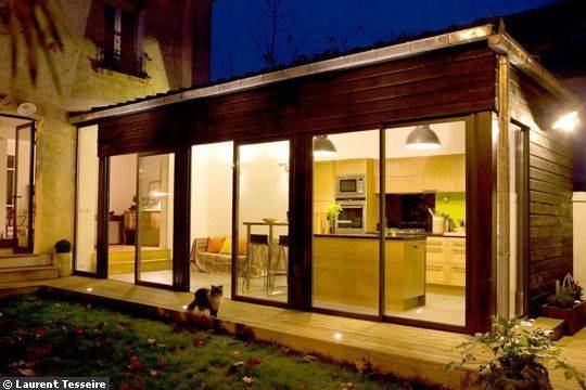construire une extension de maison en bois pour en faire une cuisine à Strasbourg dans le Bas-Rhin