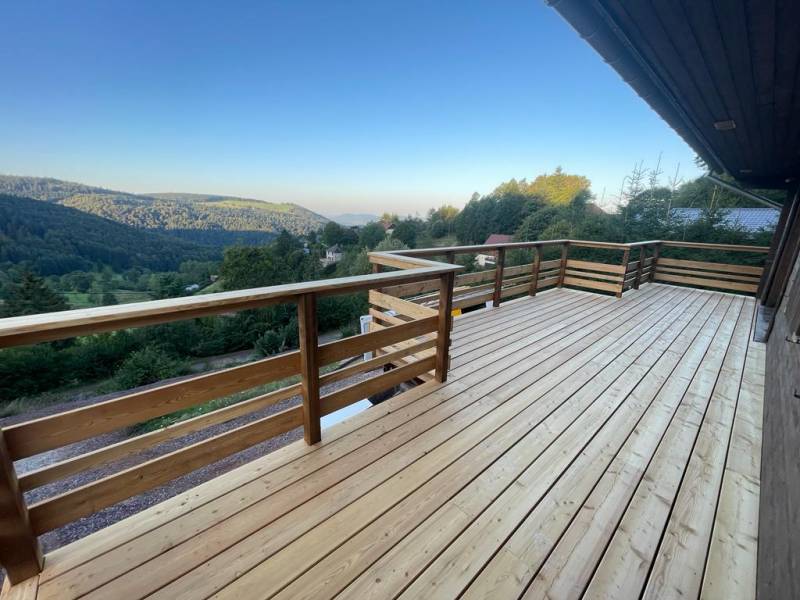 Extension en ossature bois avec isolation et bardage à Belmont dans le Bas-Rhin